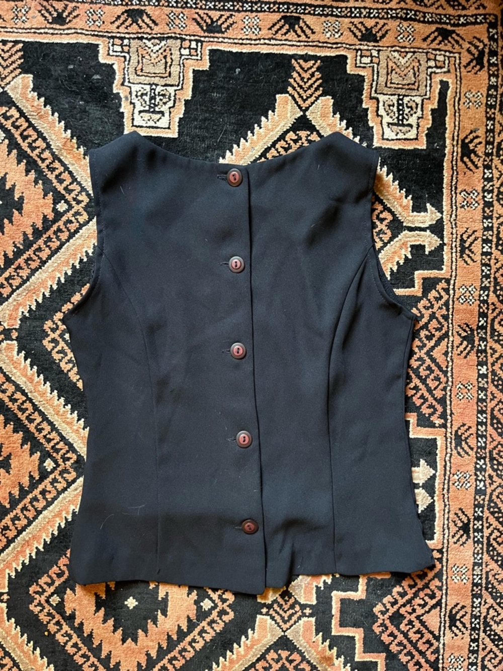 Vintage Button-Front Vest Top